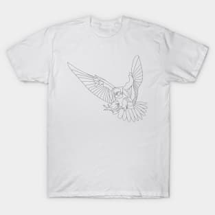 a hawk in ecopop zen art doodle wallpaper T-Shirt